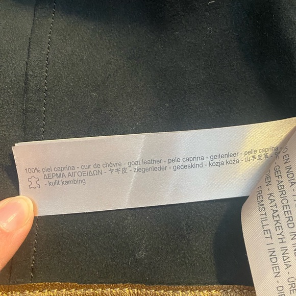 Massimo Dutti GOLD leather jacket / Small - Picture 6 of 6